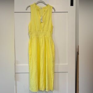 Sunny Yellow Sleeveless Maxi Dress with Smocked Waist NWT Medium